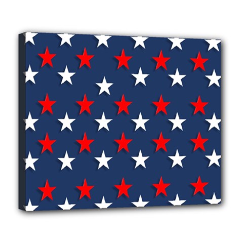 Patriotic Colors America Usa Red Deluxe Canvas 24  X 20  (stretched) by Celenk