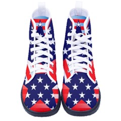 Patriotic American Usa Design Red Kid s High-top Canvas Sneakers by Celenk