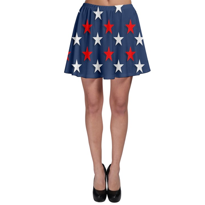 Patriotic colors america usa red Skater Skirt