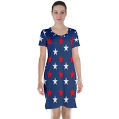 Patriotic Colors America Usa Red Short Sleeve Nightdress by Celenk