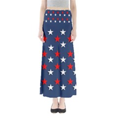 Patriotic Colors America Usa Red Full Length Maxi Skirt by Celenk