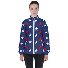 Patriotic Colors America Usa Red Women s High Neck Windbreaker by Celenk