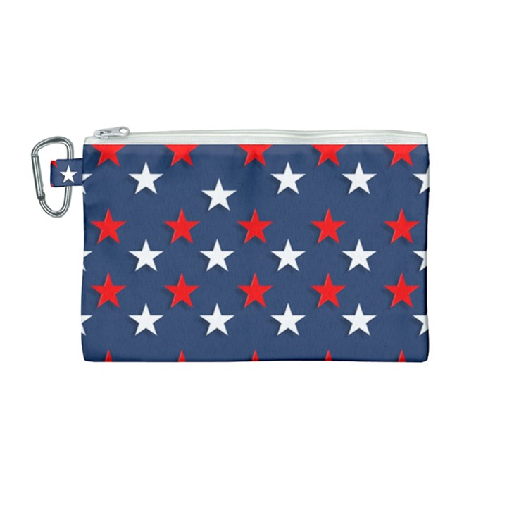 Patriotic colors america usa red Canvas Cosmetic Bag (Medium)