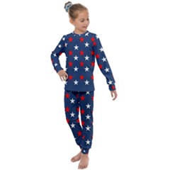 Patriotic Colors America Usa Red Kids  Long Sleeve Set 