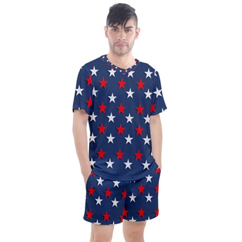 Patriotic Colors America Usa Red Men s Mesh Tee And Shorts Set by Celenk