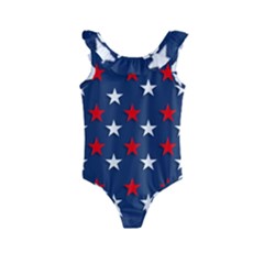 Patriotic Colors America Usa Red Kids  Frill Swimsuit by Celenk