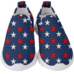 Patriotic Colors America Usa Red Kids  Slip On Sneakers by Celenk