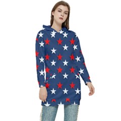 Patriotic Colors America Usa Red Women s Long Oversized Pullover Hoodie by Celenk