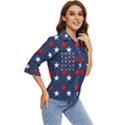 Patriotic colors america usa red Women s Quarter Sleeve Pocket Shirt View2