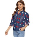 Patriotic colors america usa red Women s Quarter Sleeve Pocket Shirt View3