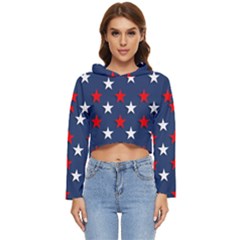 Patriotic Colors America Usa Red Women s Lightweight Cropped Hoodie by Celenk