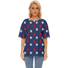 Patriotic Colors America Usa Red Oversized Basic Tee by Celenk