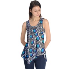 Peacock Pattern Close Up Plumage Sleeveless Tunic by Celenk