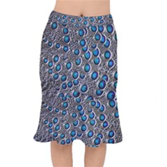 Peacock Pattern Close Up Plumage Short Mermaid Skirt by Celenk