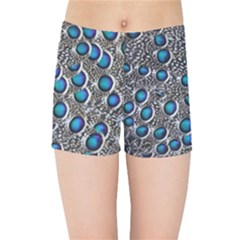 Peacock Pattern Close Up Plumage Kids  Sports Shorts by Celenk