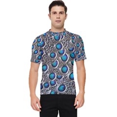 Peacock Pattern Close Up Plumage Men s Short Sleeve Rash Guard by Celenk