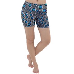 Peacock Pattern Close Up Plumage Lightweight Velour Yoga Shorts by Celenk