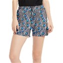 Peacock Pattern Close Up Plumage Women s Runner Shorts View1