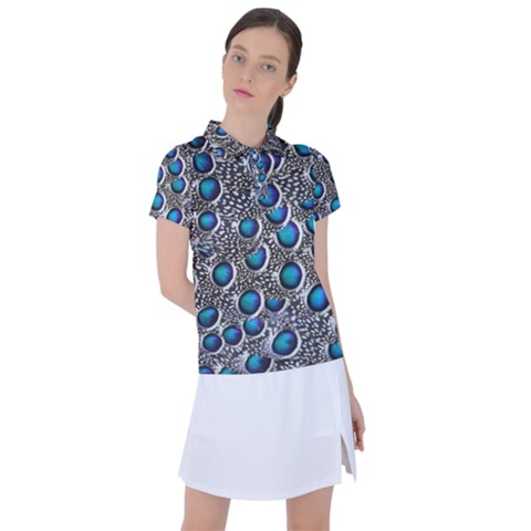 Peacock Pattern Close Up Plumage Women s Polo Tee by Celenk