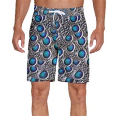 Peacock Pattern Close Up Plumage Men s Beach Shorts by Celenk