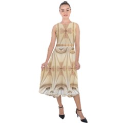 Wells Cathedral Well Cathedral Midi Tie-back Chiffon Dress by Celenk