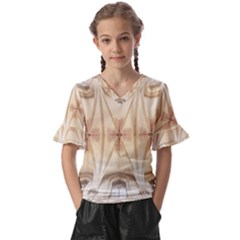 Wells Cathedral Well Cathedral Kids  V-neck Horn Sleeve Blouse by Celenk