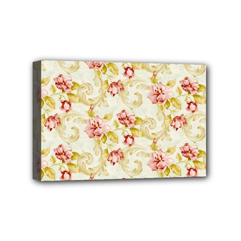 Background Pattern Flower Spring Mini Canvas 6  X 4  (stretched) by Celenk