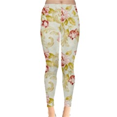 Background Pattern Flower Spring Leggings  by Celenk