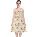 Background Pattern Flower Spring V-Neck Midi Sleeveless Dress  View1