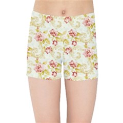 Background Pattern Flower Spring Kids  Sports Shorts by Celenk