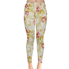 Background Pattern Flower Spring Inside Out Leggings by Celenk