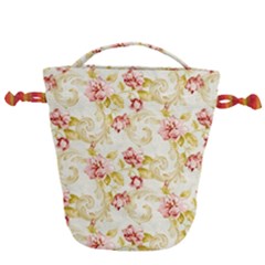 Background Pattern Flower Spring Drawstring Bucket Bag by Celenk