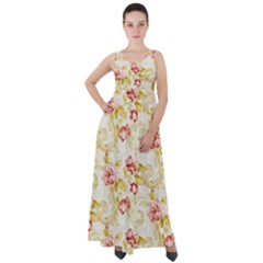 Background Pattern Flower Spring Empire Waist Velour Maxi Dress