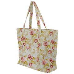 Background Pattern Flower Spring Zip Up Canvas Bag by Celenk