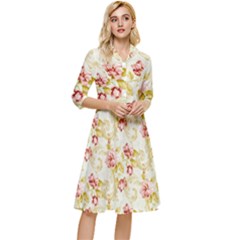 Background Pattern Flower Spring Classy Knee Length Dress by Celenk