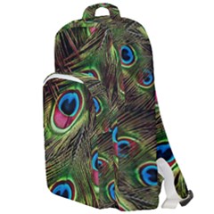 Peacock Feathers Color Plumage Double Compartment Backpack by Celenk