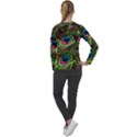 Peacock Feathers Color Plumage Women s Long Sleeve Raglan Tee View2