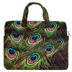 Peacock Feathers Color Plumage Macbook Pro 16  Double Pocket Laptop Bag  by Celenk