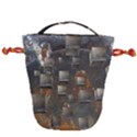 Background Metal Pattern Texture Drawstring Bucket Bag View2