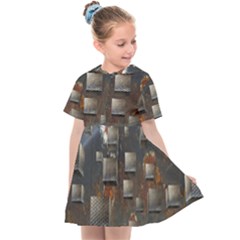 Background Metal Pattern Texture Kids  Sailor Dress by Celenk