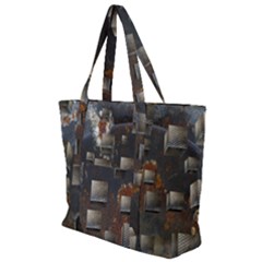 Background Metal Pattern Texture Zip Up Canvas Bag by Celenk