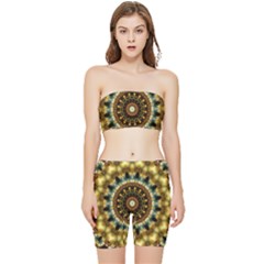 Pattern Abstract Background Art Stretch Shorts And Tube Top Set