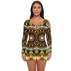 Pattern Abstract Background Art Long Sleeve Boyleg Swimsuit by Celenk