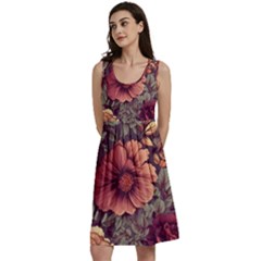 Flowers Pattern Classic Skater Dress