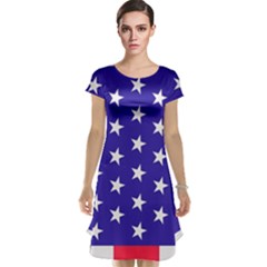 Usa Independence Day July Background Cap Sleeve Nightdress by Vaneshop