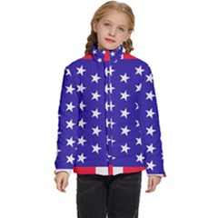 Usa Independence Day July Background Kids  Puffer Bubble Jacket Coat by Vaneshop