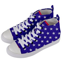 Usa Independence Day July Background Women s Mid-top Canvas Sneakers by Vaneshop