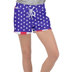 Usa Independence Day July Background Women s Velour Lounge Shorts by Vaneshop