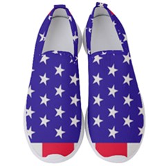 Usa Independence Day July Background Men s Slip On Sneakers by Vaneshop