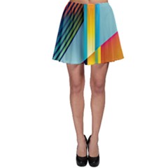 Colorful Rainbow Stripe Pattern Skater Skirt by Vaneshop